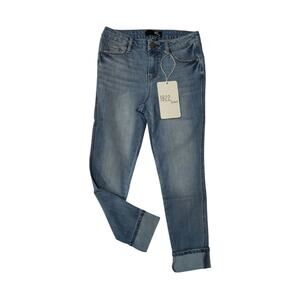 1822 Denim Vintage Cuff Jean in Isabelle. Ankle skinny. Blue. Petite Size 4P/27P